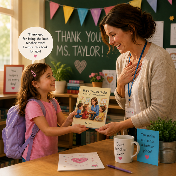 A personalised storybook gift to thank a teacher.
